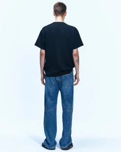 Andersson Bell (Men) (Essential) Unisex New Ab Logo Embroidery T-Shirts Atb903U(Black)-Men T-Shirts