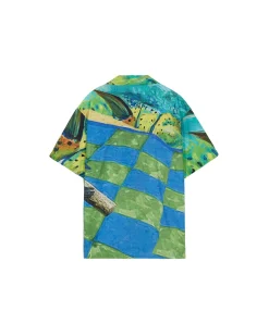 Andersson Bell (Men) Unisex Impressionist Printed Shirt Atb685U(Green)-Men Shirts