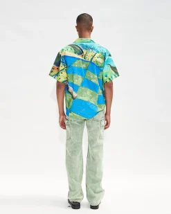 Andersson Bell (Men) Unisex Impressionist Printed Shirt Atb685U(Green)-Men Shirts