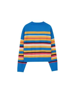 Andersson Bell (Men) Unisex Multi Stripe Sweater Atb675U(Blue Multi)-Men Knitwear