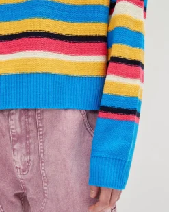 Andersson Bell (Men) Unisex Multi Stripe Sweater Atb675U(Blue Multi)-Men Knitwear