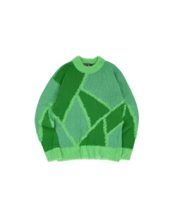 Andersson Bell (Men) Unisex Reims23 Intarsia Sweater Atb858U(Green/Lime)-Men Knitwear
