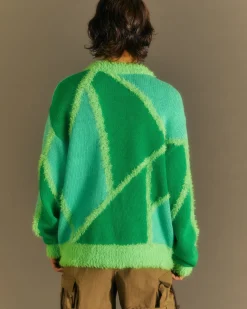 Andersson Bell (Men) Unisex Reims23 Intarsia Sweater Atb858U(Green/Lime)-Men Knitwear