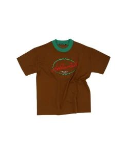 Andersson Bell (Men)(Essential) Unisex Logo Embroidery Ponte T-Shirts Atb902U(Brown)-Men T-Shirts