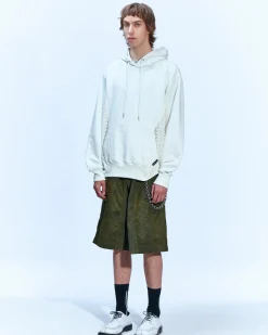 Andersson Bell Mesh Panel Contrast Hoodie Atb869M(Ivory)-Men T-Shirts