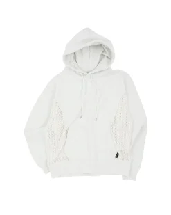 Andersson Bell Mesh Panel Contrast Hoodie Atb869M(Ivory)-Men T-Shirts