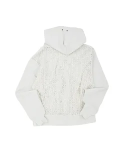 Andersson Bell Mesh Panel Contrast Hoodie Atb869M(Ivory)-Men T-Shirts