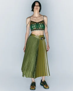 Andersson Bell Mila Hand Crochet Top Atb875W(Green)-Women Tops