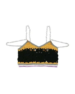 Andersson Bell Mila Hand Crochet Top Atb875W(Black)-Women Tops