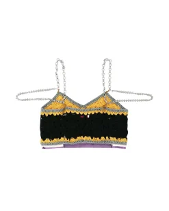 Andersson Bell Mila Hand Crochet Top Atb875W(Black)-Women Tops