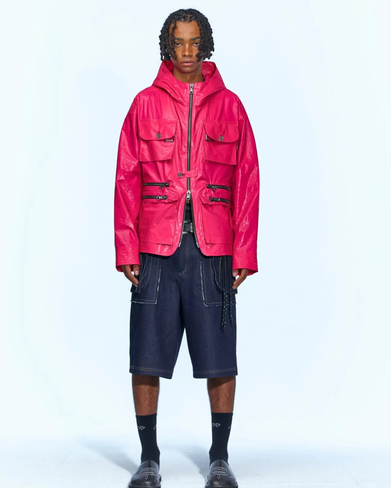 Andersson Bell Milano Hooded Jacket Awa531M(Pink)-Men Outerwear