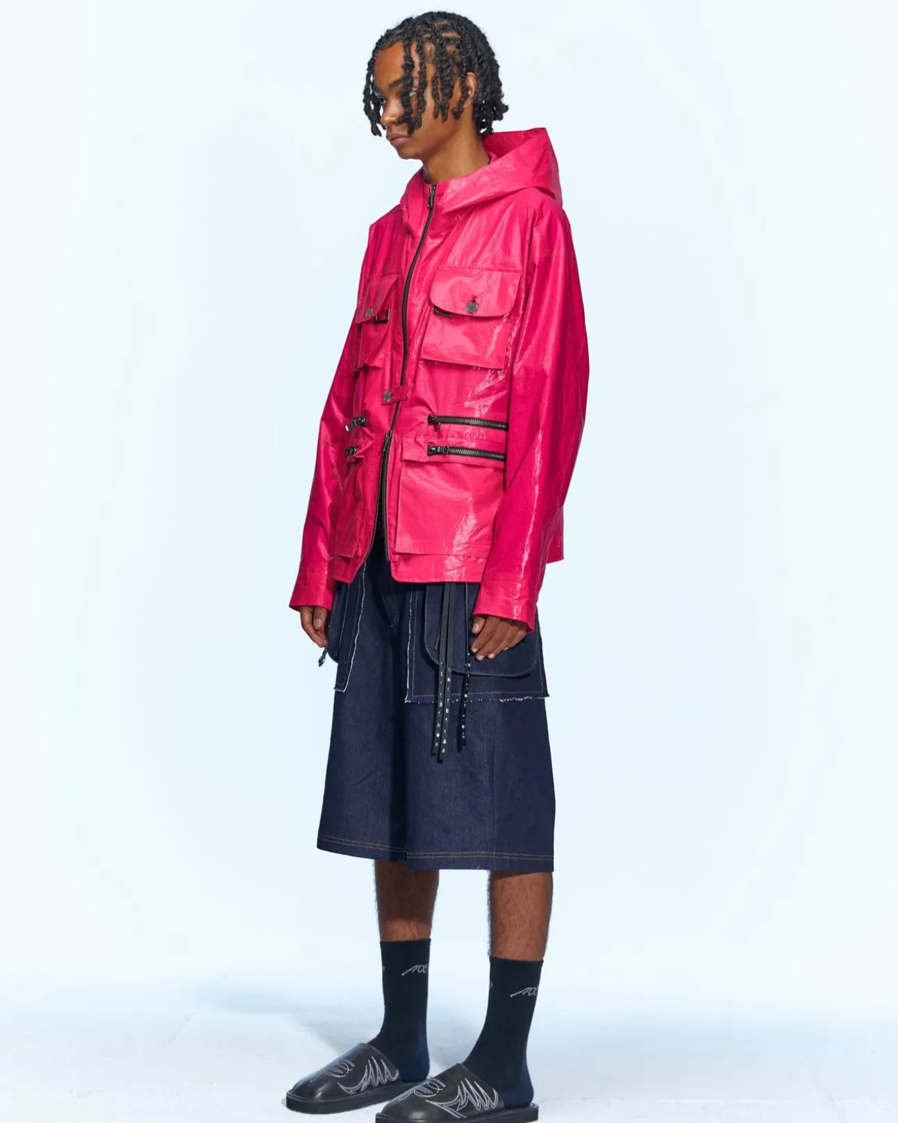 Andersson Bell Milano Hooded Jacket Awa531M(Pink)-Men Outerwear