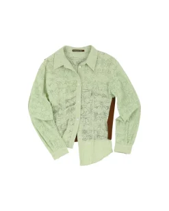 Andersson Bell Moeka Knit Combination Shirts Atb887W(Jade)-Women Blouses