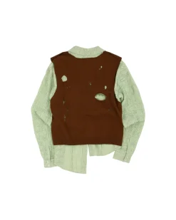 Andersson Bell Moeka Knit Combination Shirts Atb887W(Jade)-Women Blouses