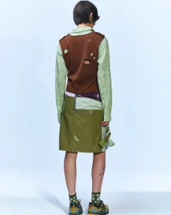 Andersson Bell Moeka Knit Combination Shirts Atb887W(Jade)-Women Blouses