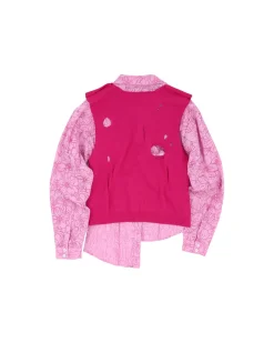 Andersson Bell Moeka Knit Combination Shirts Atb887W(Pink)-Women Blouses