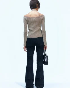 Andersson Bell Mona Knitted Corset Top Atb877W(Beige)-Women Tops