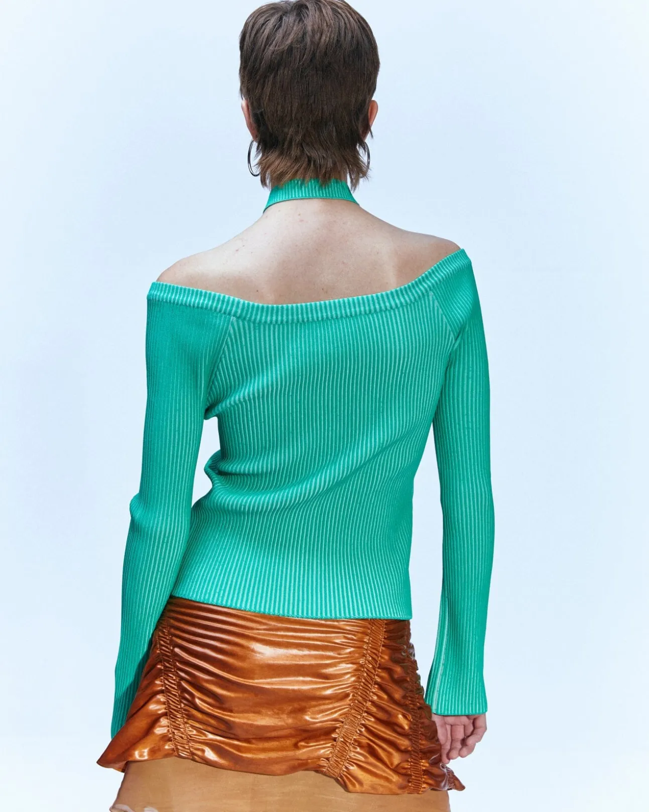 Andersson Bell Mona Knitted Corset Top Atb877W(Green)-Women Tops