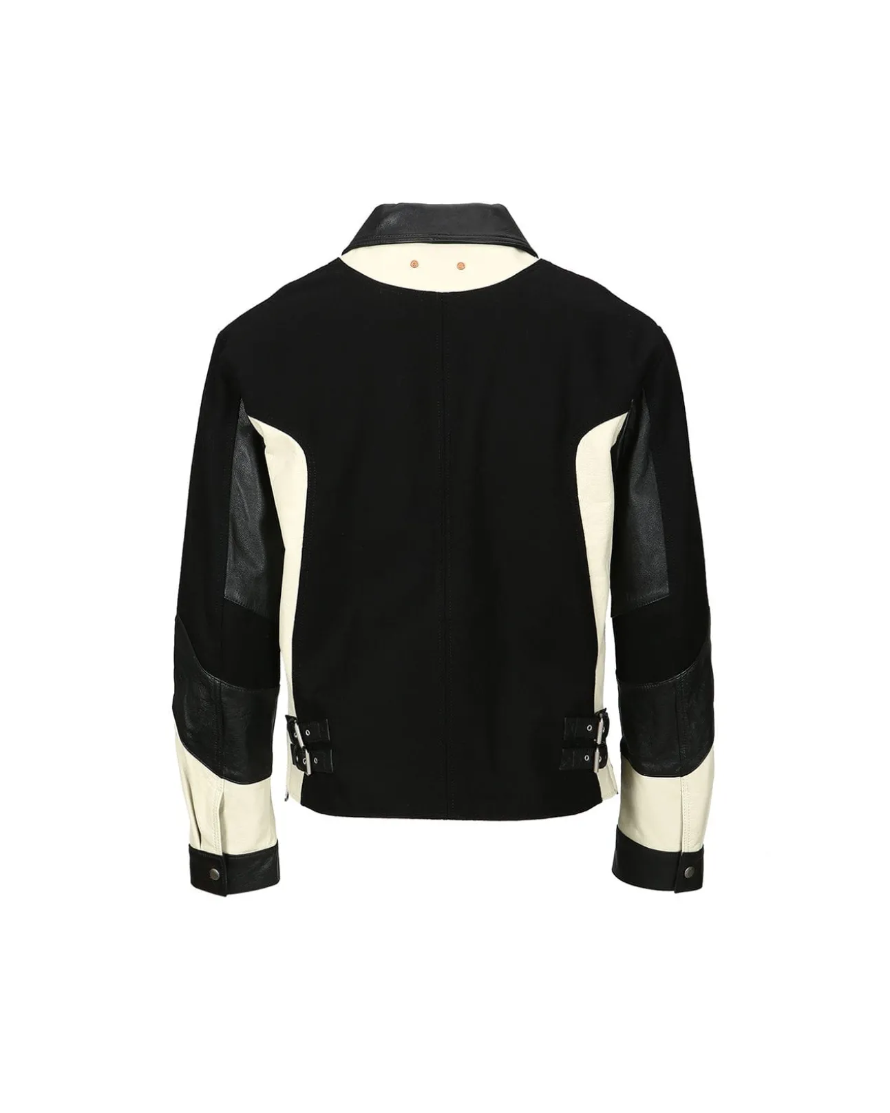 Andersson Bell Motorcycle Leather Varsity Jacket Awa502M(Black)-Men Outerwear