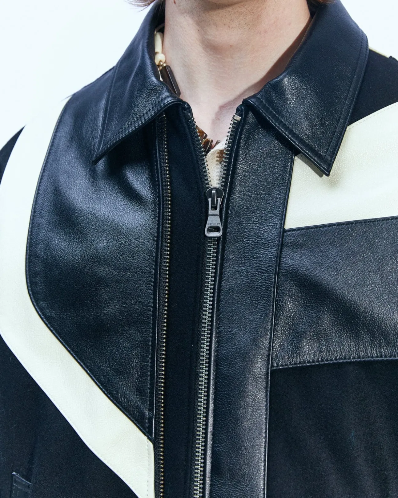 Andersson Bell Motorcycle Leather Varsity Jacket Awa502M(Black)-Men Outerwear
