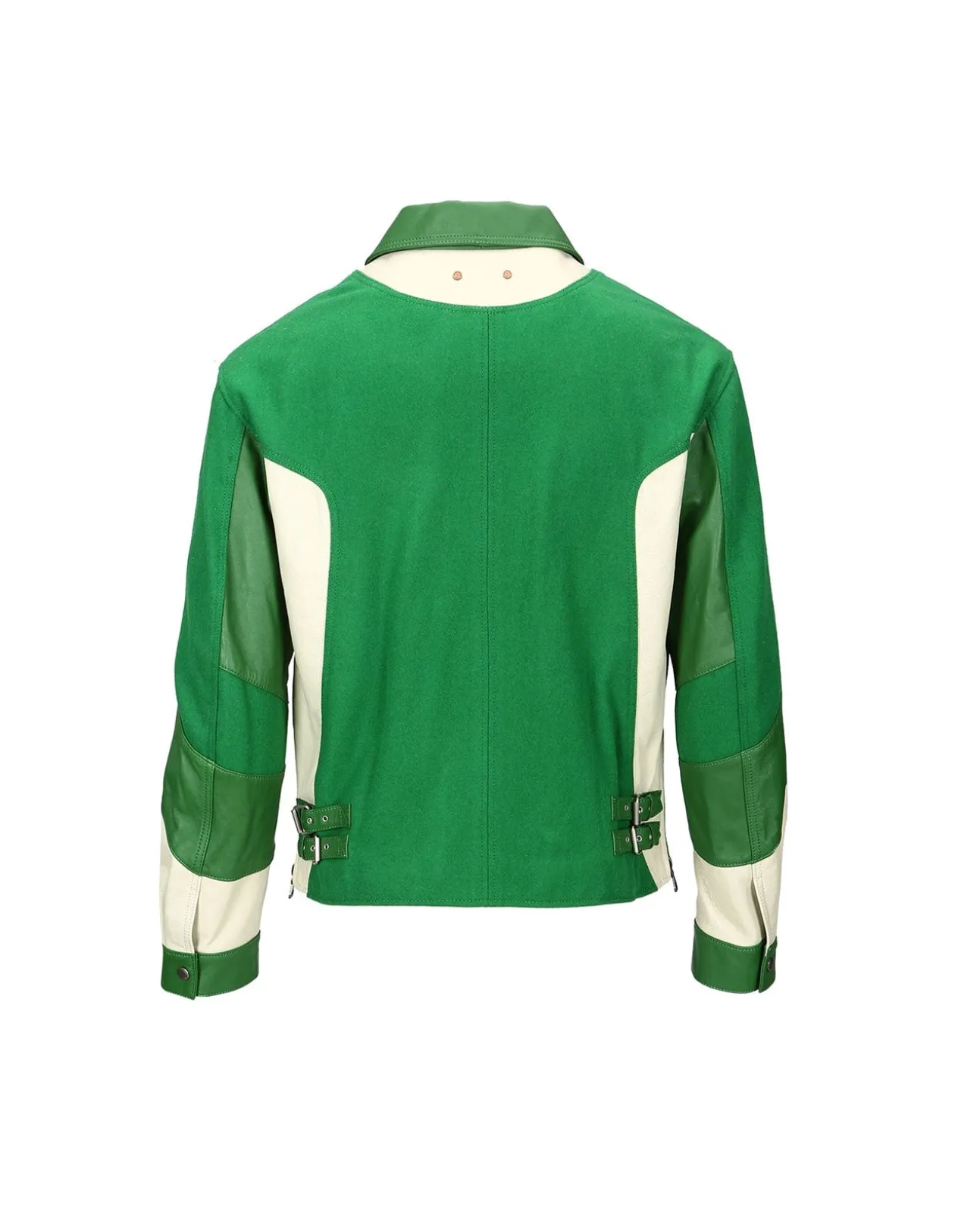 Andersson Bell Motorcycle Leather Varsity Jacket Awa502M(Green)-Men Outerwear