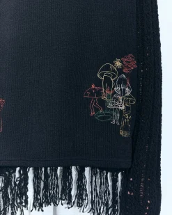 Andersson Bell Mushman Embroidery Knit Vest Atb956M(Black)-Men Knitwear