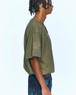 Andersson Bell Mushroom Embroidery Panel T-Shirt Atb964M(Khaki)-Men T-Shirts