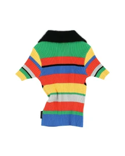 Andersson Bell Nelly Stripe Polo Top Atb885W(Orange)-Women Tops