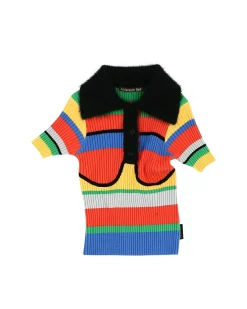 Andersson Bell Nelly Stripe Polo Top Atb885W(Orange)-Women Tops