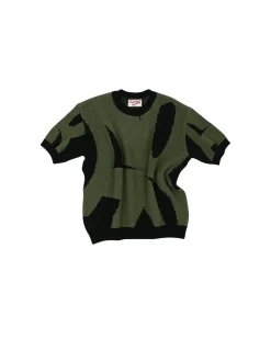 Andersson Bell New Ab Logo Jacquard Short Sleeve Knit Atb864M(Black)-Men Knitwear