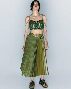 Andersson Bell Nicola Double Pleats Skirts Apa602W(Khaki)-Women Skirts