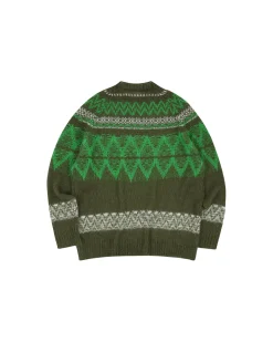 Andersson Bell Nordic Kid Mohair Raglan Sweater Atb859M(Khaki)-Men Knitwear