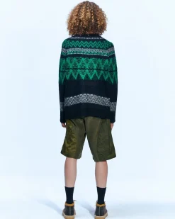 Andersson Bell Nordic Kid Mohair Raglan Sweater Atb859M(Black)-Men Knitwear