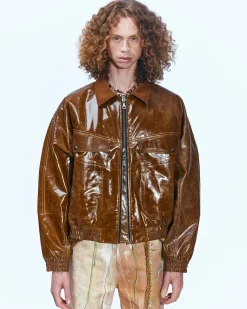 Andersson Bell Ortega 23 Bomber Jacket Awa506M(Brown)-Men Outerwear