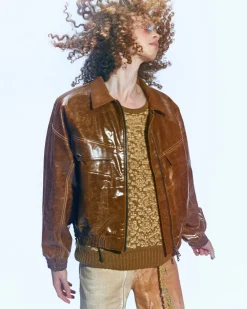 Andersson Bell Ortega 23 Bomber Jacket Awa506M(Brown)-Men Outerwear