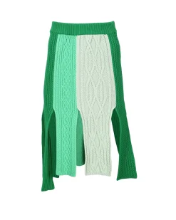 Andersson Bell Paola Knitted Panelled Skirt Apa598W(Green)-Women Skirts