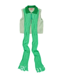 Andersson Bell Paola Scarf Sleeveless Top Atb892W(Green)-Women Tops