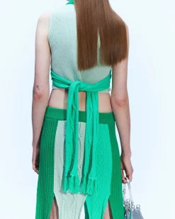 Andersson Bell Paola Scarf Sleeveless Top Atb892W(Green)-Women Tops