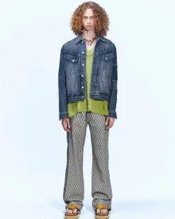 Andersson Bell Patchwork Denim Jacket Awa508M(Black)-Men Outerwear