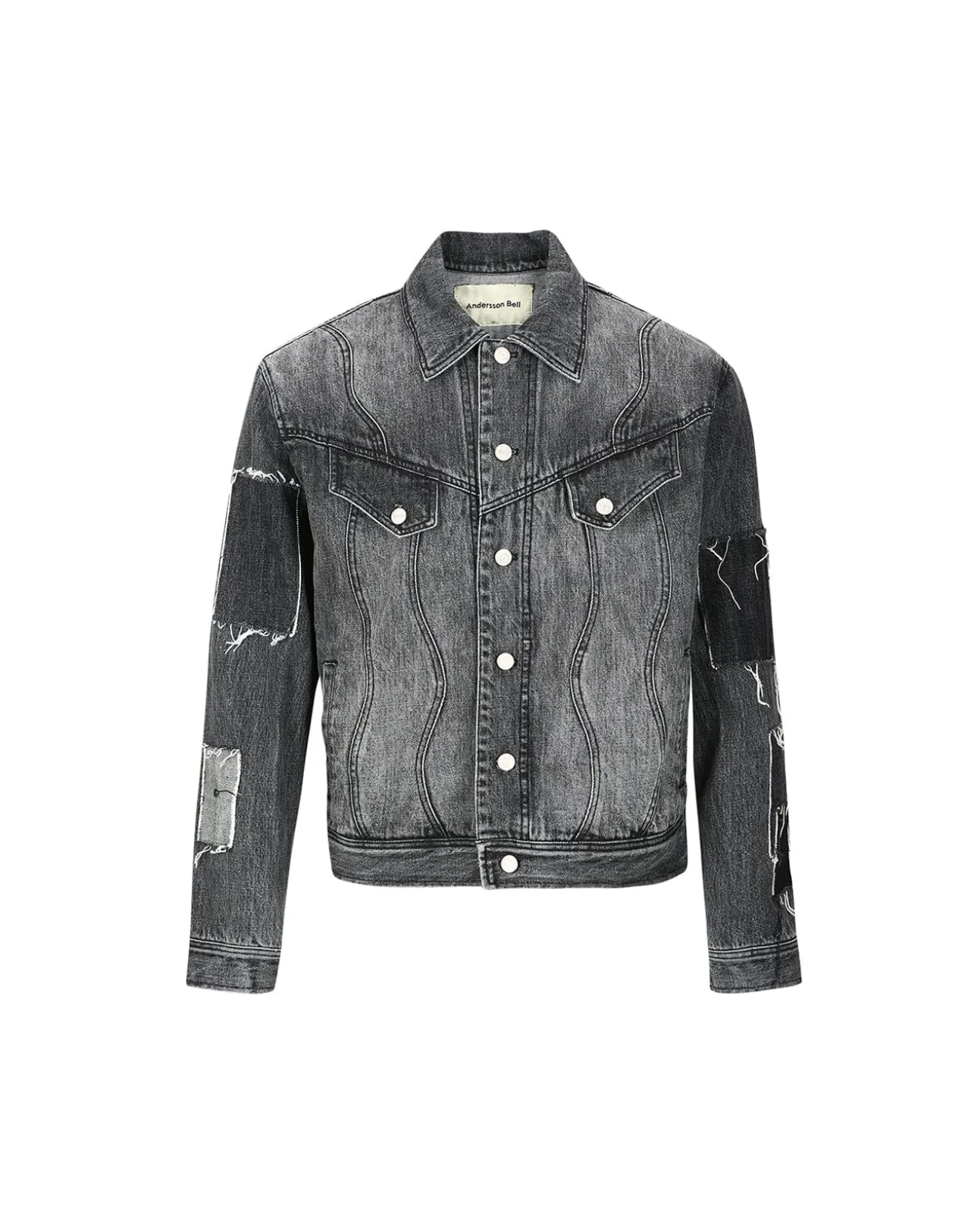 Andersson Bell Patchwork Denim Jacket Awa508M(Black)-Men Outerwear