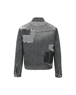 Andersson Bell Patchwork Denim Jacket Awa508M(Black)-Men Outerwear