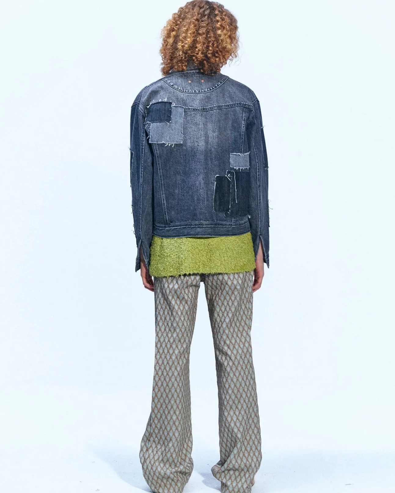 Andersson Bell Patchwork Denim Jacket Awa508M(Black)-Men Outerwear