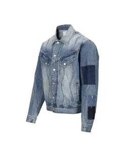 Andersson Bell Patchwork Denim Jacket Awa508M(Blue)-Men Outerwear