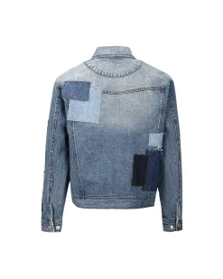 Andersson Bell Patchwork Denim Jacket Awa508M(Blue)-Men Outerwear