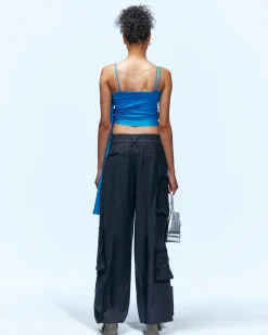 Andersson Bell Pin Stripe Tailored Cargo Pants Apa630W(Charcoal)-Women Trousers