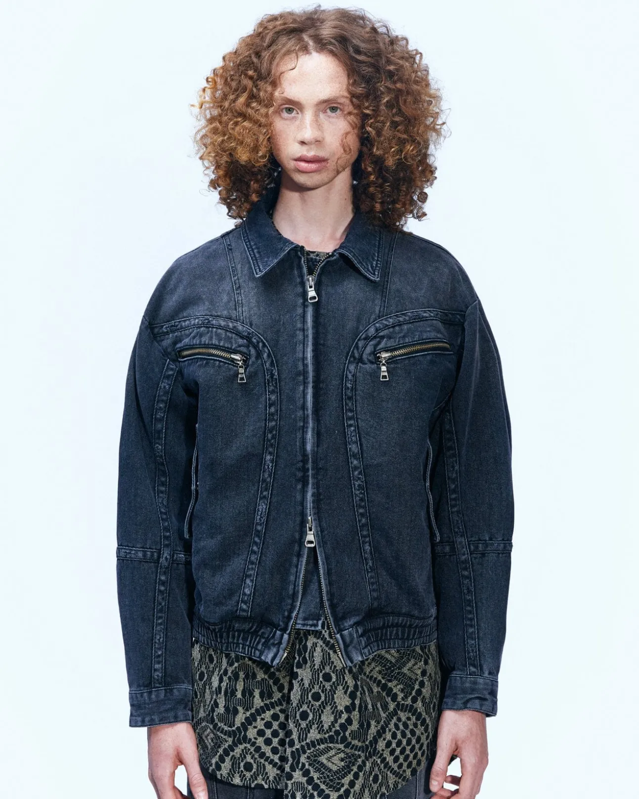 Andersson Bell Pointe Denim Blouson Jacket Awa511M(Black)-Men Outerwear