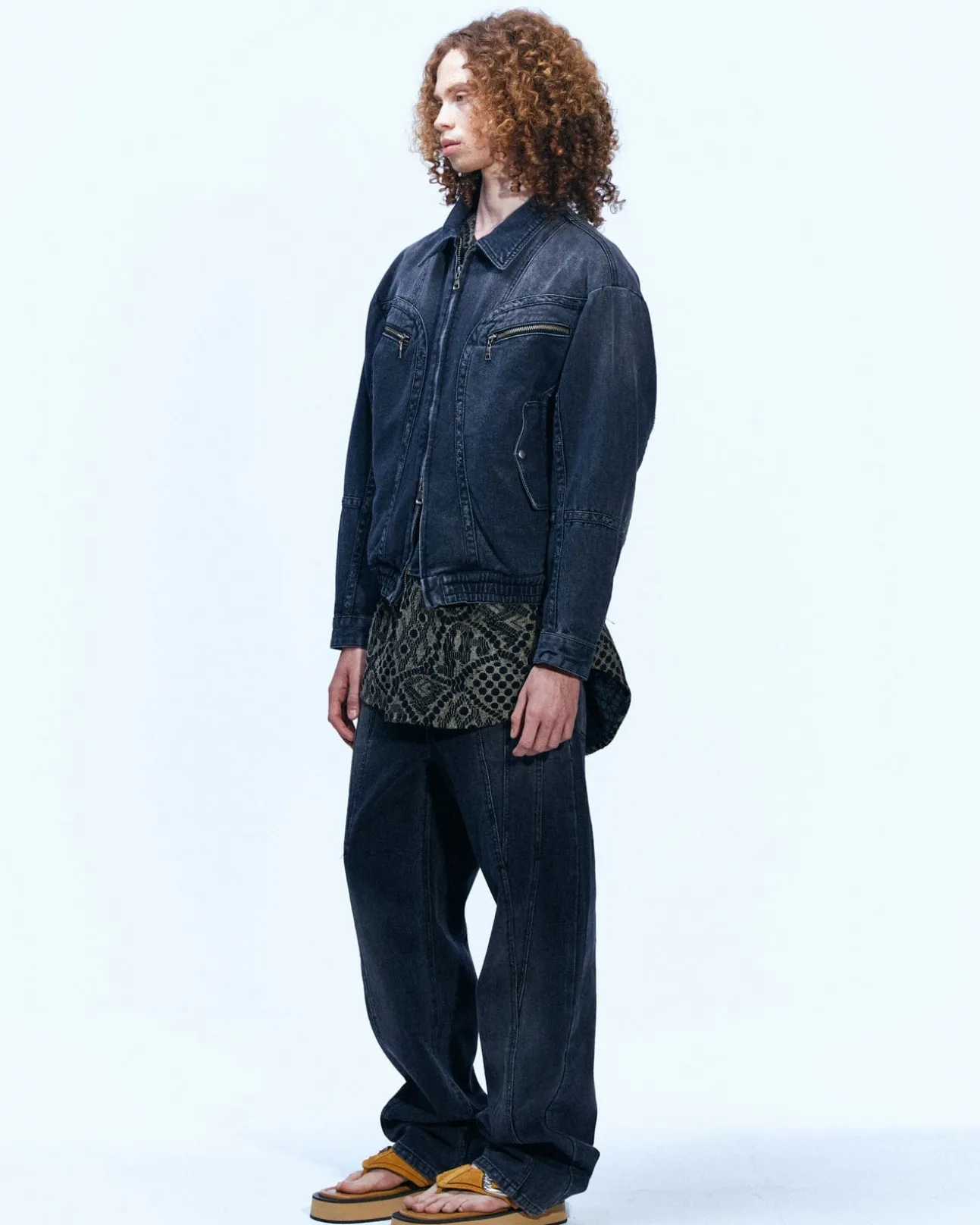 Andersson Bell Pointe Denim Blouson Jacket Awa511M(Black)-Men Outerwear
