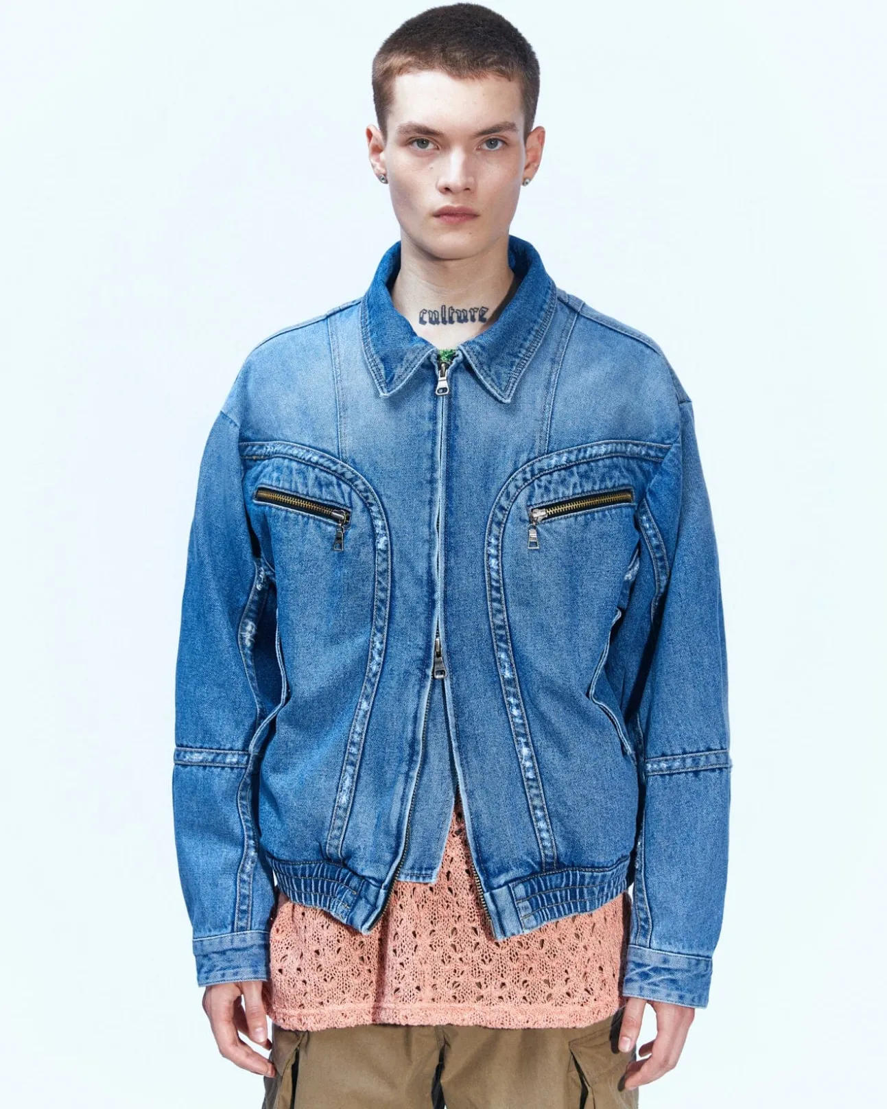 Andersson Bell Pointe Denim Blouson Jacket Awa511M(Blue)-Men Outerwear