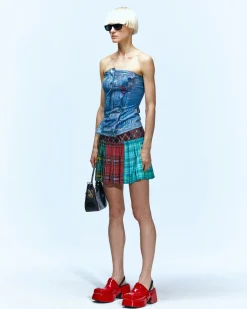 Andersson Bell Printed Tube Top Atb930W(Blue)-Women Tops