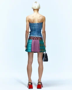 Andersson Bell Printed Tube Top Atb930W(Blue)-Women Tops